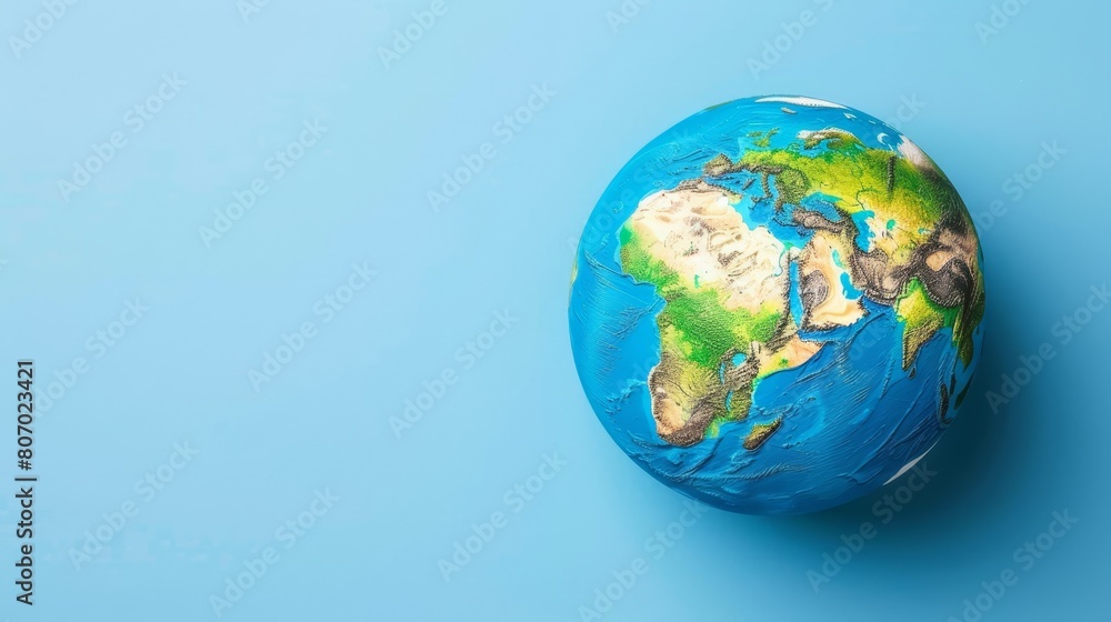 A blue Earth globe with blue backdrop and embedded, empty white space..Or, if you prefer to maintain the original intent of the description:..Close-up of A blue Earth globe with blue backdrop and embedded, empty white space..Or, if you prefer to maintain the original intent of the description:..Close-up of