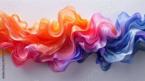 Dynamic abstract background featuring flowing silk waves in a gradient of vibrant colors, including orange, pink, and blue, representing fluidity and movement.