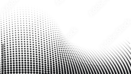 Black and white halftone dots pattern. abstract vector background