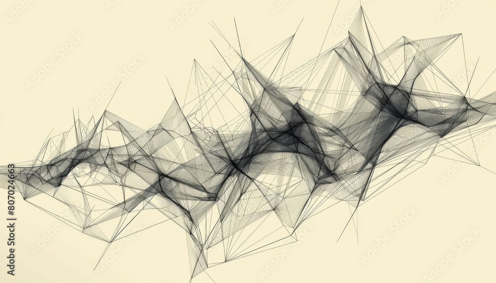 An artistic rendering of a single line creating multiple shapes An artistic rendering of a single line creating multiple shapes