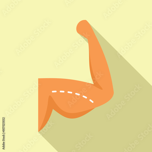 Hand liposuction procedure icon flat vector. Diet neck beauty. Obese skin