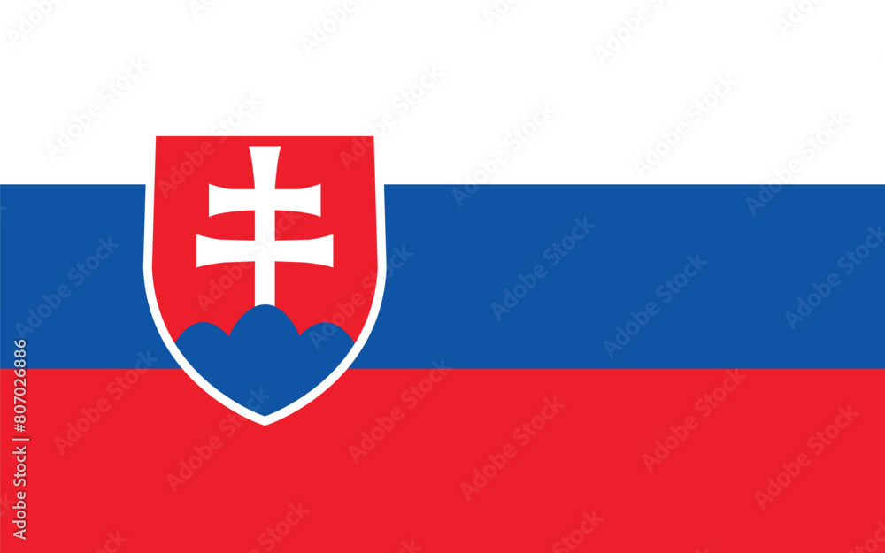 Fototapeta premium National Flag of Slovakia. Slovakia Flag.