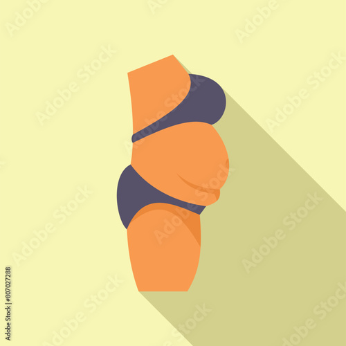 Belly liposuction icon flat vector. Medicine procedure. Beauty surgeon