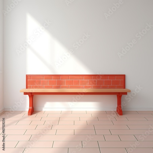Hallway bench brickred photo
