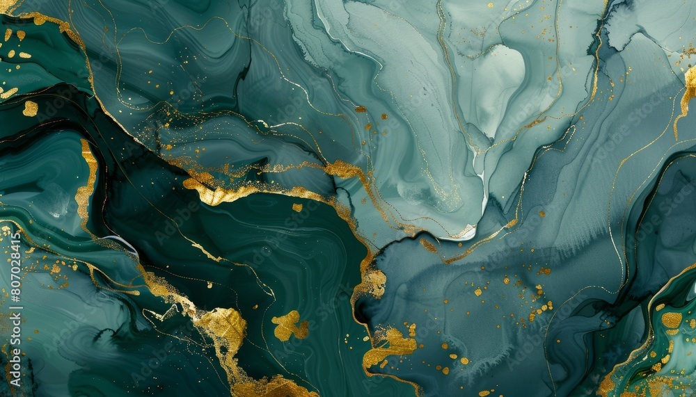 An abstract background featuring a blue marble texture with gold watercolor patterns, enhanced by dark green and gray shades for a luxurious and elegant feel An abstract background featuring a blue marble texture with gold watercolor patterns, enhanced by dark green and gray shades for a luxurious and elegant feel