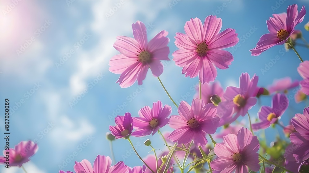 Purple Flowers Reaching Towards the Sky: A View from Below. Concept Floral Photography, Nature Photography, Purple Flowers, Perspective Photography Purple Flowers Reaching Towards the Sky: A View from Below. Concept Floral Photography, Nature Photography, Purple Flowers, Perspective Photography