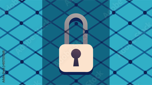A chain link fence is shown with a out section in the shape of a key representing the access to education that cosigning a loan can provide.. Vector illustration