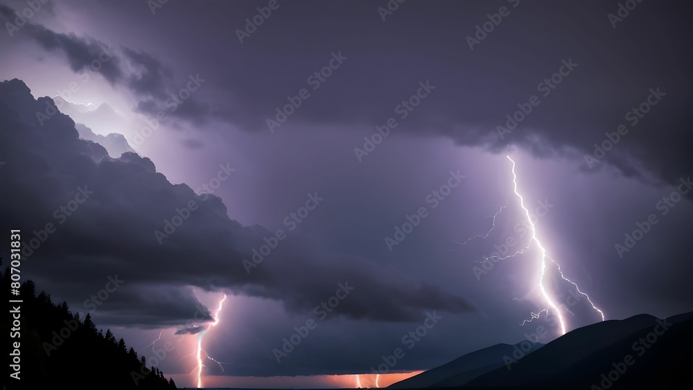thunderstorm view of landscapes