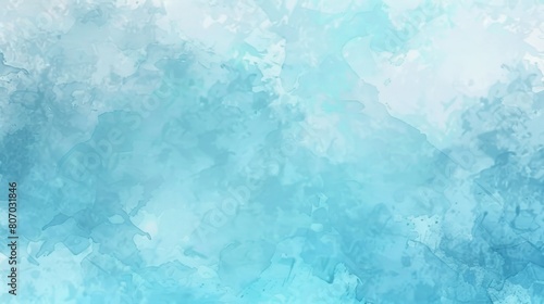 Abstract Blue Watercolor Background with Textured Brush Strokes