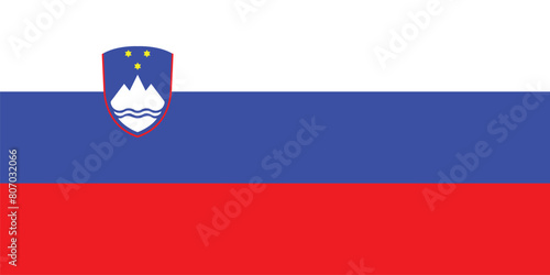 National Flag of Slovenia. Slovenia Flag. 