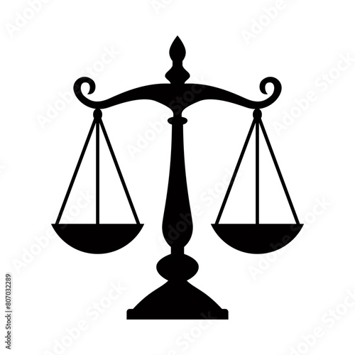 Wallpaper Mural Flat illustration of scales silhouette on isolated background Torontodigital.ca