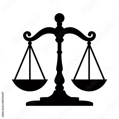 Flat illustration of scales silhouette on isolated background