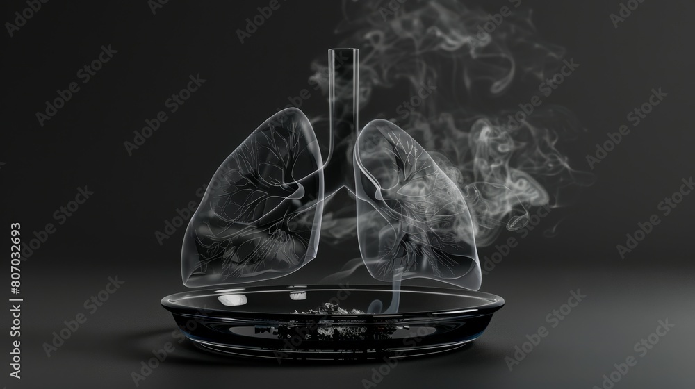Smoke formation shaped as human lungs. Illustration of smokers lungs ...