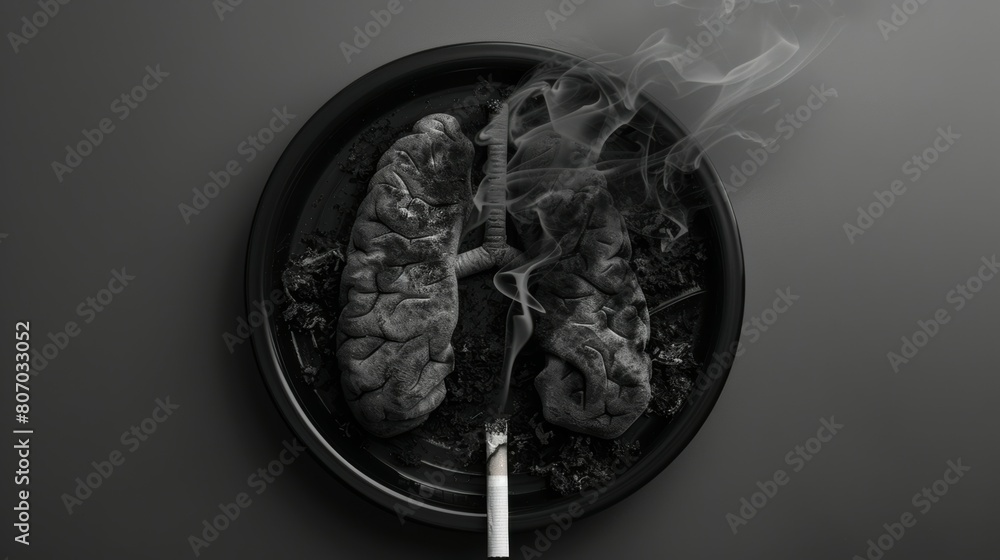 Smoke formation shaped as human lungs. Illustration of smokers lungs ...