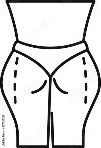 Back female body liposuction icon outline vector. Medicine abdomen. Loose weight