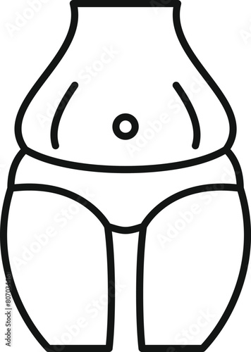 Obese body liposuction icon outline vector. Clinic operation. Cell layer