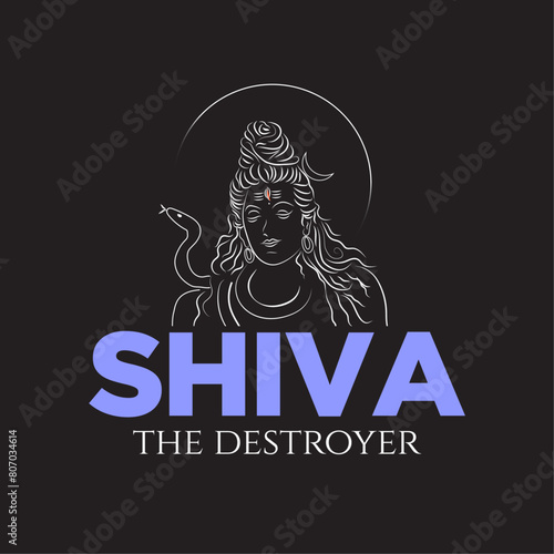 shiva the destroyer Vector Art work Mahashivratri, Tshirt Pring Hindu God Shiva Image 