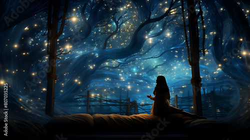 Starry Canopy: Imagine lying on your back, gazing at constellations. photo