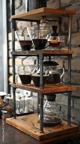 Home decoration mini coffee station for home with a chalkboard