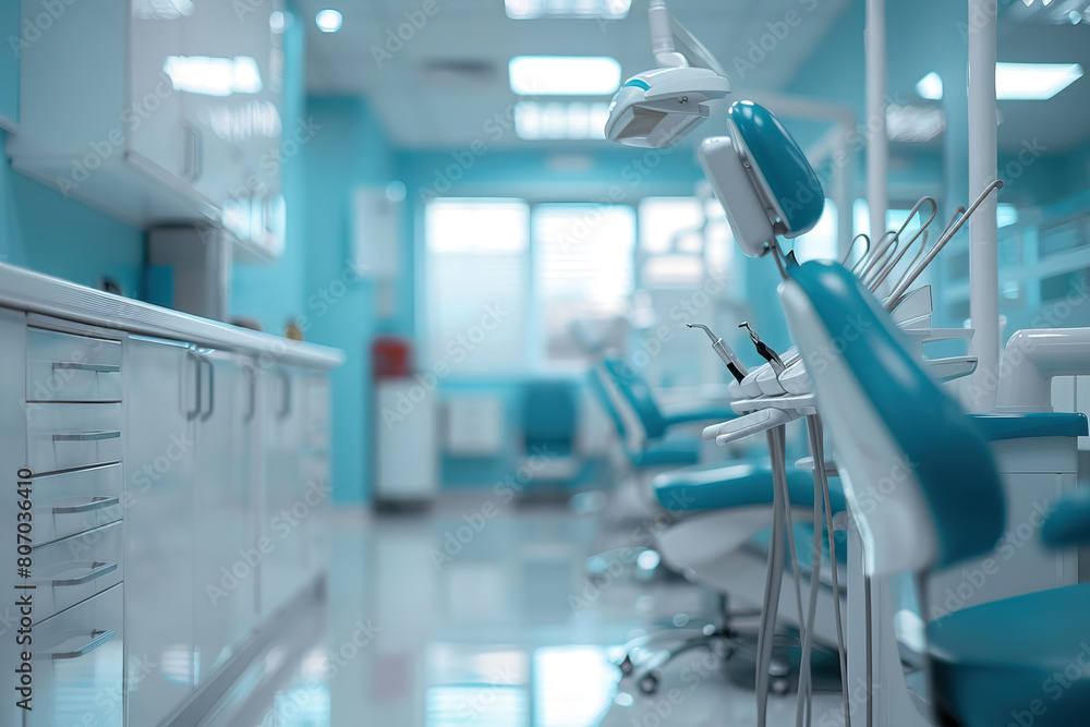 Blurred dental clinic background Blurred interior of a modern dental office Blurred dental clinic background Blurred interior of a modern dental office