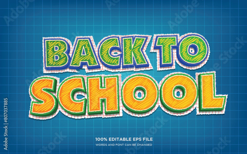 Back To School 3D editable text style effect