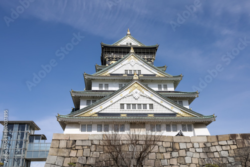 The osaka castle in the big castle and most famous in osaka japan © pumppump