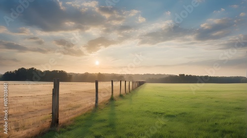 a tall fence near a field's entrance © Ashan