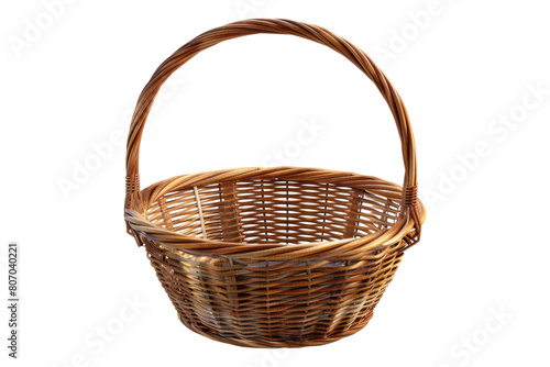 Wicker basket isolated on transparent background