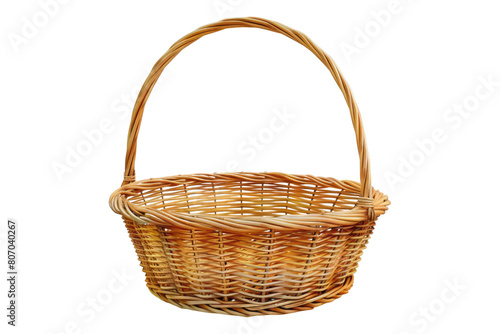 Wicker basket isolated on transparent background