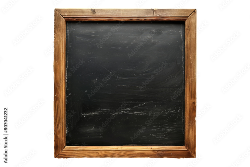 Wooden frame chalkboard isolated on transparent background