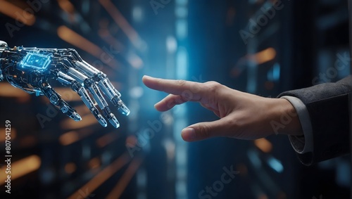 The fastest-growing areas are digital and corporate change. boosting output through automation. Artificial Intelligence for Management using Robot and Human Hands Interacting with Augmented Mixed VR photo