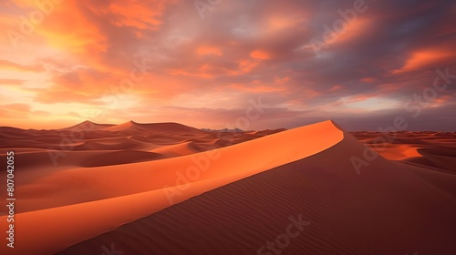 Dunes in the Sahara desert at sunset. Morocco. Africa. © Michelle