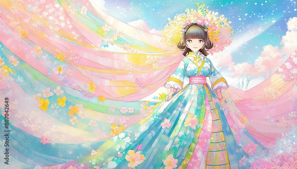 Fototapeta premium かわいらしい女の子の、幻想的なクリエーチャー