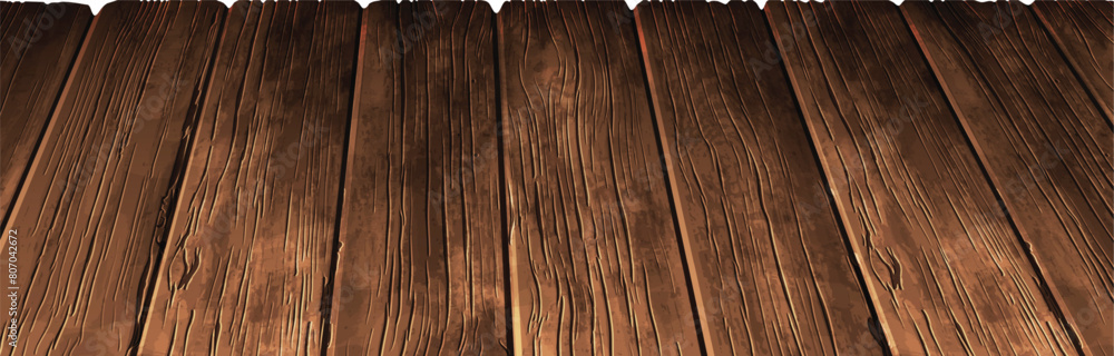 Naklejka premium Empty wooden background for product display. Vector abstract. Highly realistic illustration.