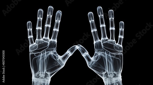 X-ray of a pair of hands.