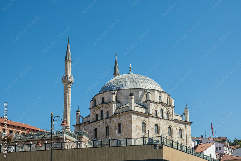 Fototapeta premium Bolu, Turkey. May 5, 2024. Yildirim Beyazit Mosque, located in Bolu, Turkey, was built in the 14th century.