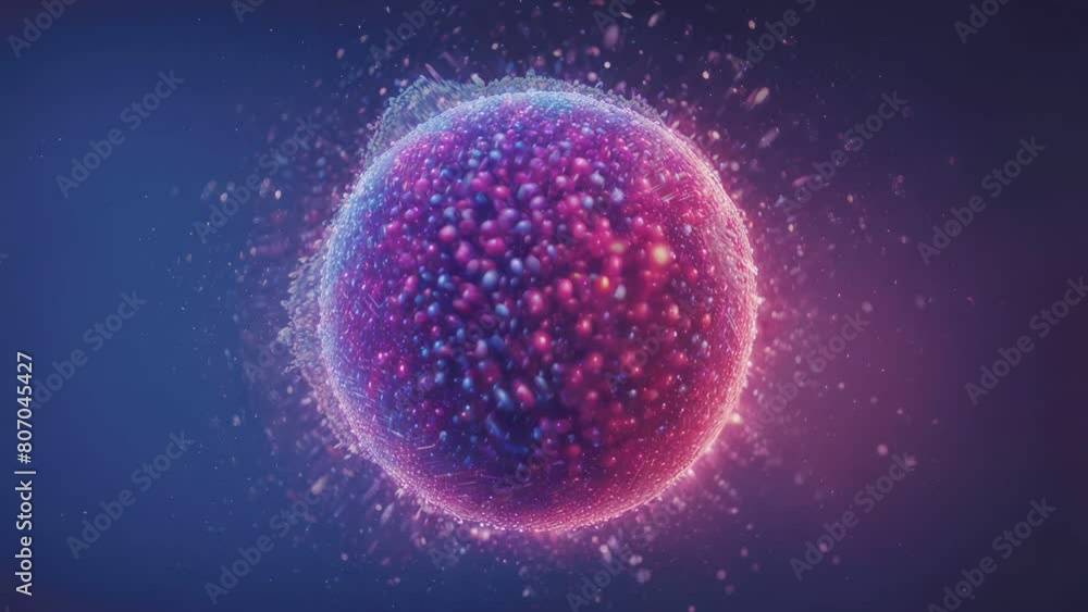 Bright glowing rotating particle 3d sphere in the Universe. Abstract technology, science, engineering and artificial intelligence background. Animated wave Bright glowing rotating particle 3d sphere in the Universe. Abstract technology, science, engineering and artificial intelligence background. Animated wave