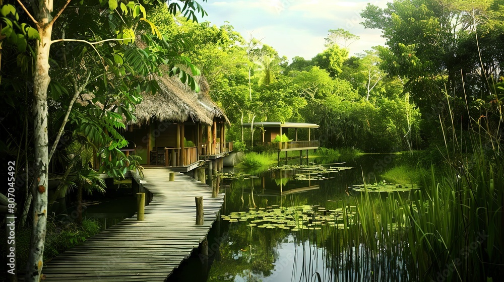 Eco-Tourism - Images promoting sustainable travel, eco-friendly lodges, and conservation activities.