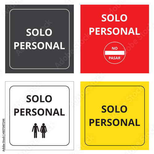Cartel solo personal autorizado. Vector