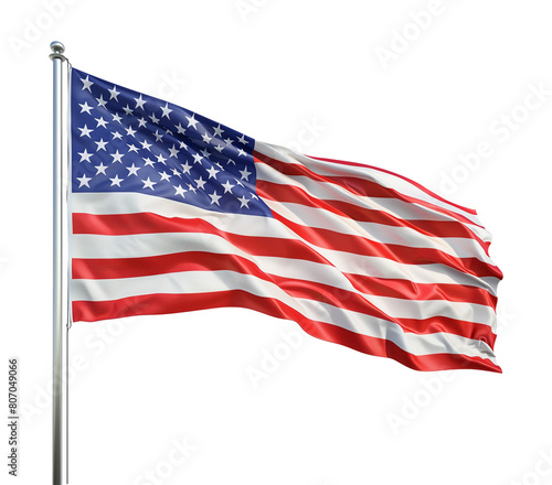 American Flag Isolated on Transparent Background 