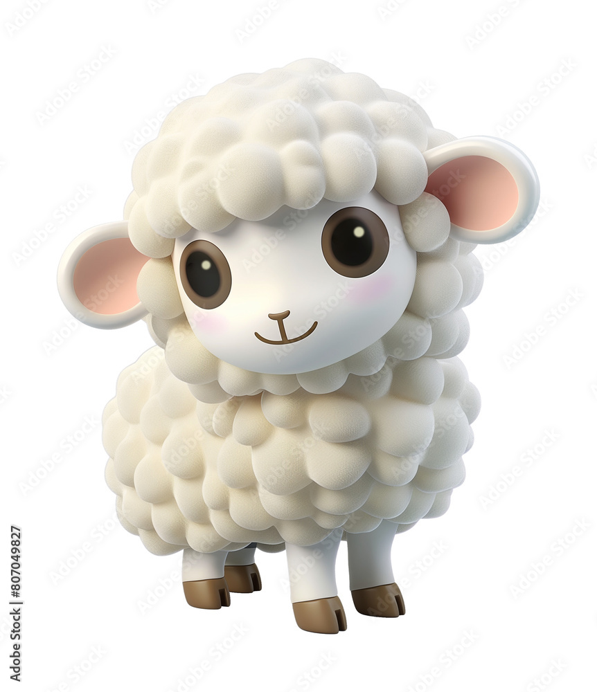 Cute Kawaii Sheep 3D Cartoon Style Isolated on Transparent Background
Cute Kawaii Sheep 3D Cartoon Style Isolated on Transparent Background