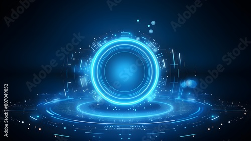  blue Abstract technology background circles digital hi-tech technology design background. concept innovation. vector illustration