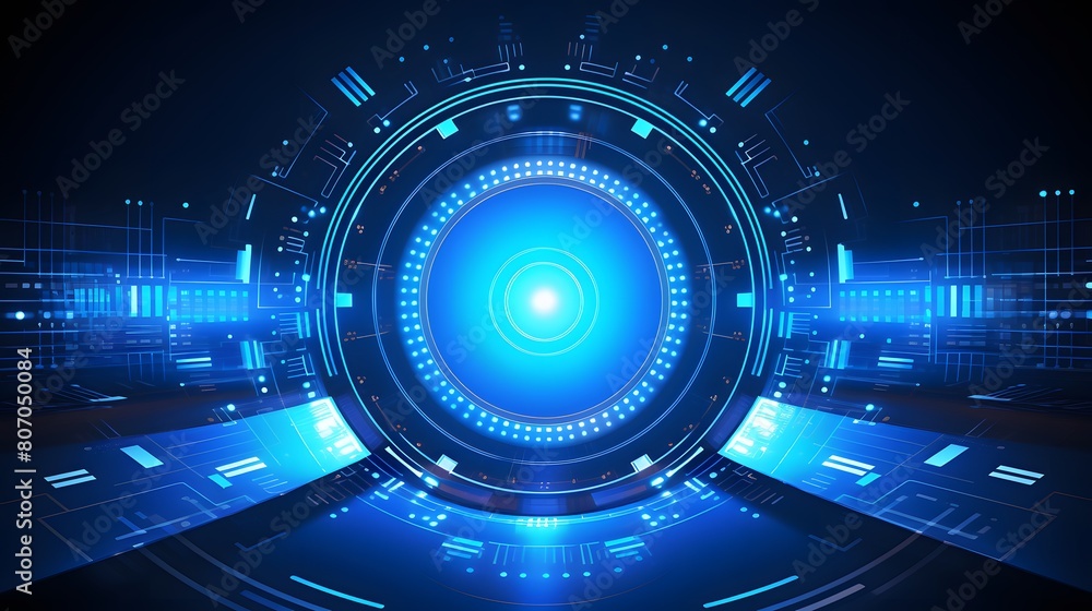 Fototapeta premium blue Abstract technology background circles digital hi-tech technology design background. concept innovation. vector illustration
