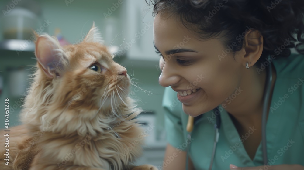 Doctor veterinarian holds sick cat close-up. Diagnostics of pets health in veterinary clinic concept. Doctor veterinarian holds sick cat close-up. Diagnostics of pets health in veterinary clinic concept.