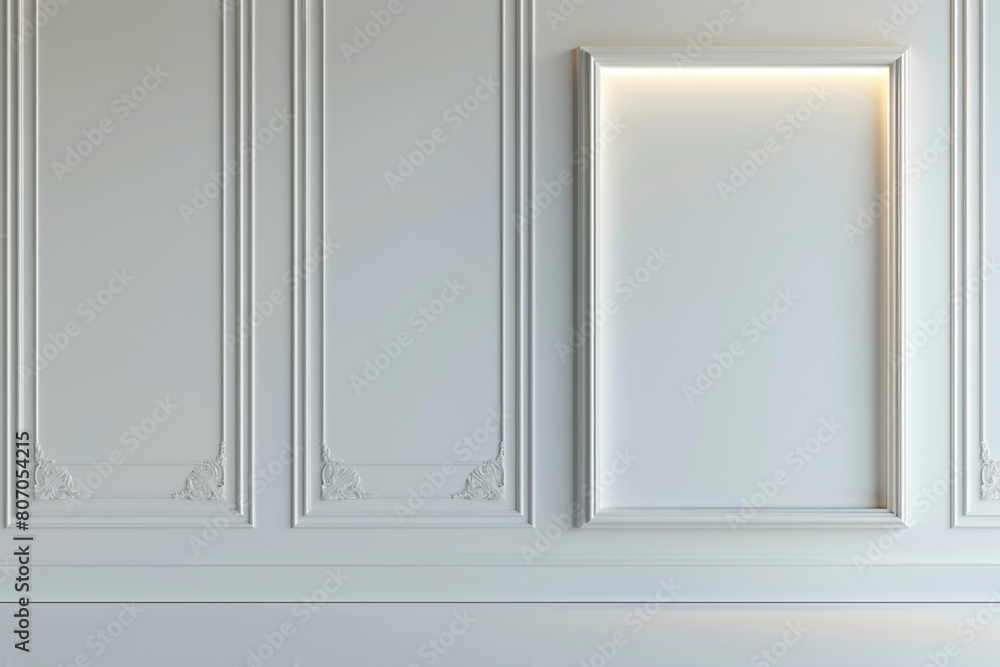 the gallery's side perspective captures a single, oversized frame against a wall of elegant, Ascot White exhibit the gallery's side perspective captures a single, oversized frame against a wall of elegant, Ascot White exhibit