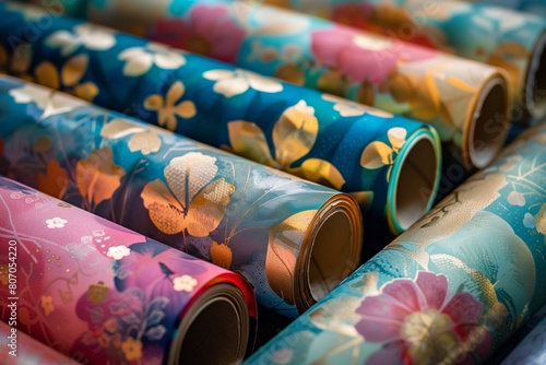 Wrapping Paper Rolls: Vibrant Colors, Gold, Blue, Pink and Floral Patterns - Gift Wrapping Paper Rolls for Presents, Celebrations, Birthday, Christmas