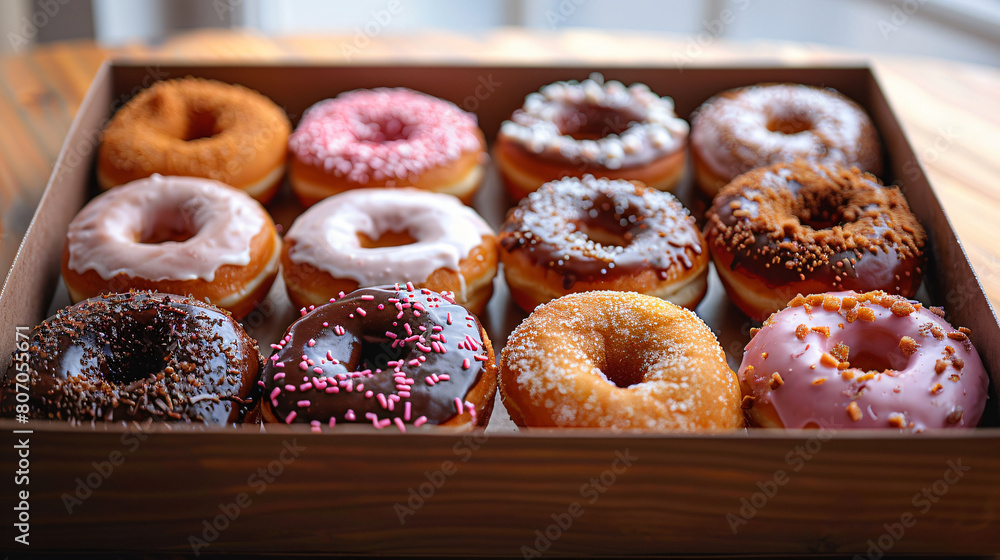 box of a dozen iced donuts