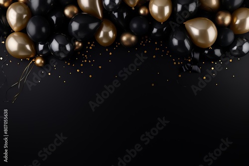 Black and gold balloons.