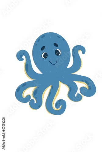 Children's illustration sea octopus sea ocean