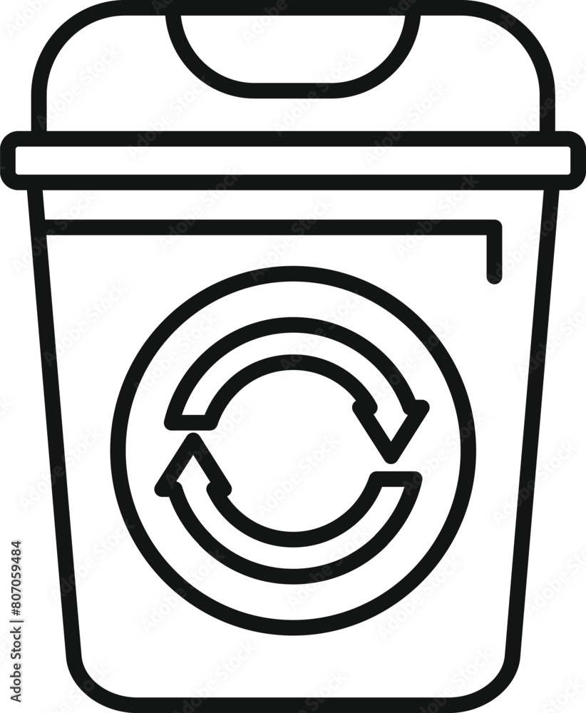 Eco recycle garbage bin icon outline vector. Ecology plastic. Basket rubbish Eco recycle garbage bin icon outline vector. Ecology plastic. Basket rubbish